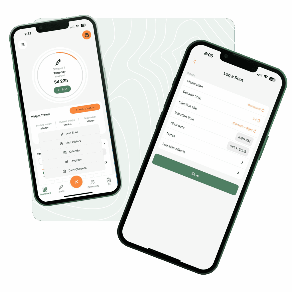 Shot and weight tracking interface